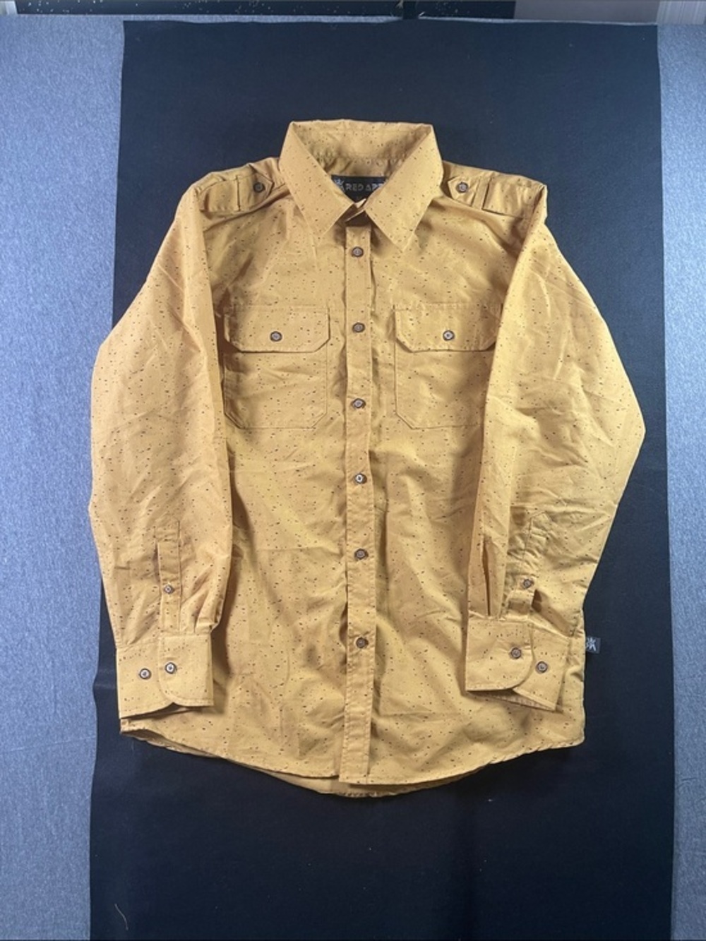 Red Ape Men's Mustard Long-Sleeve Button-Down Shirt